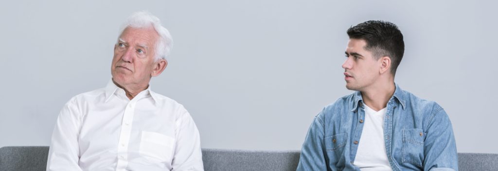 Understanding Dry Drunk Syndrome 2 father and son in an argument due to a poor relationship caused by untreated alcoholism